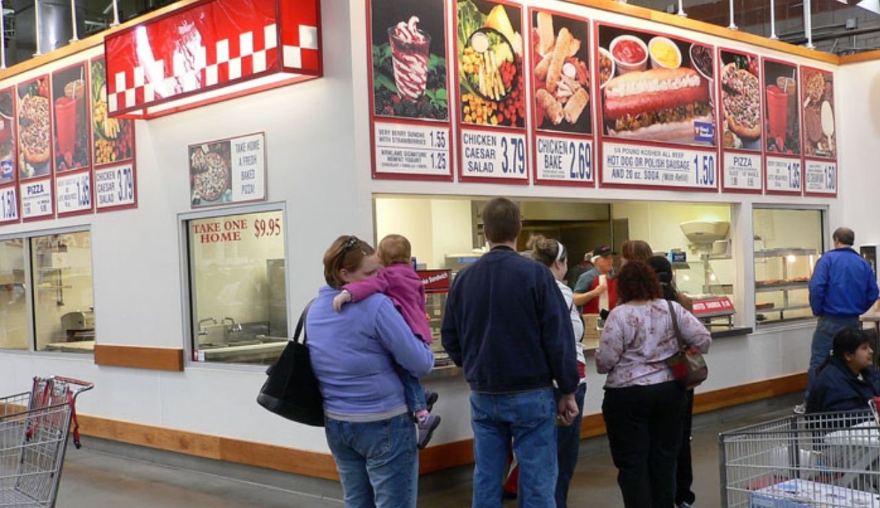 Food concession stand at the Costco warehouse in Overland Park, Kansas