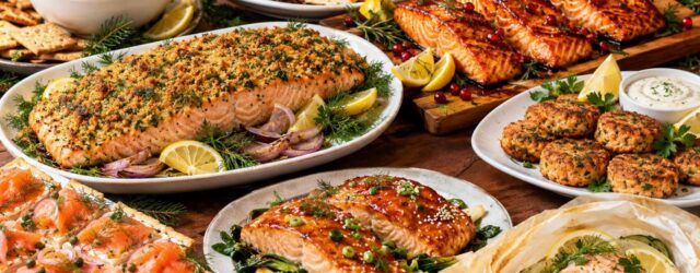 Festive Salmon Feast Table