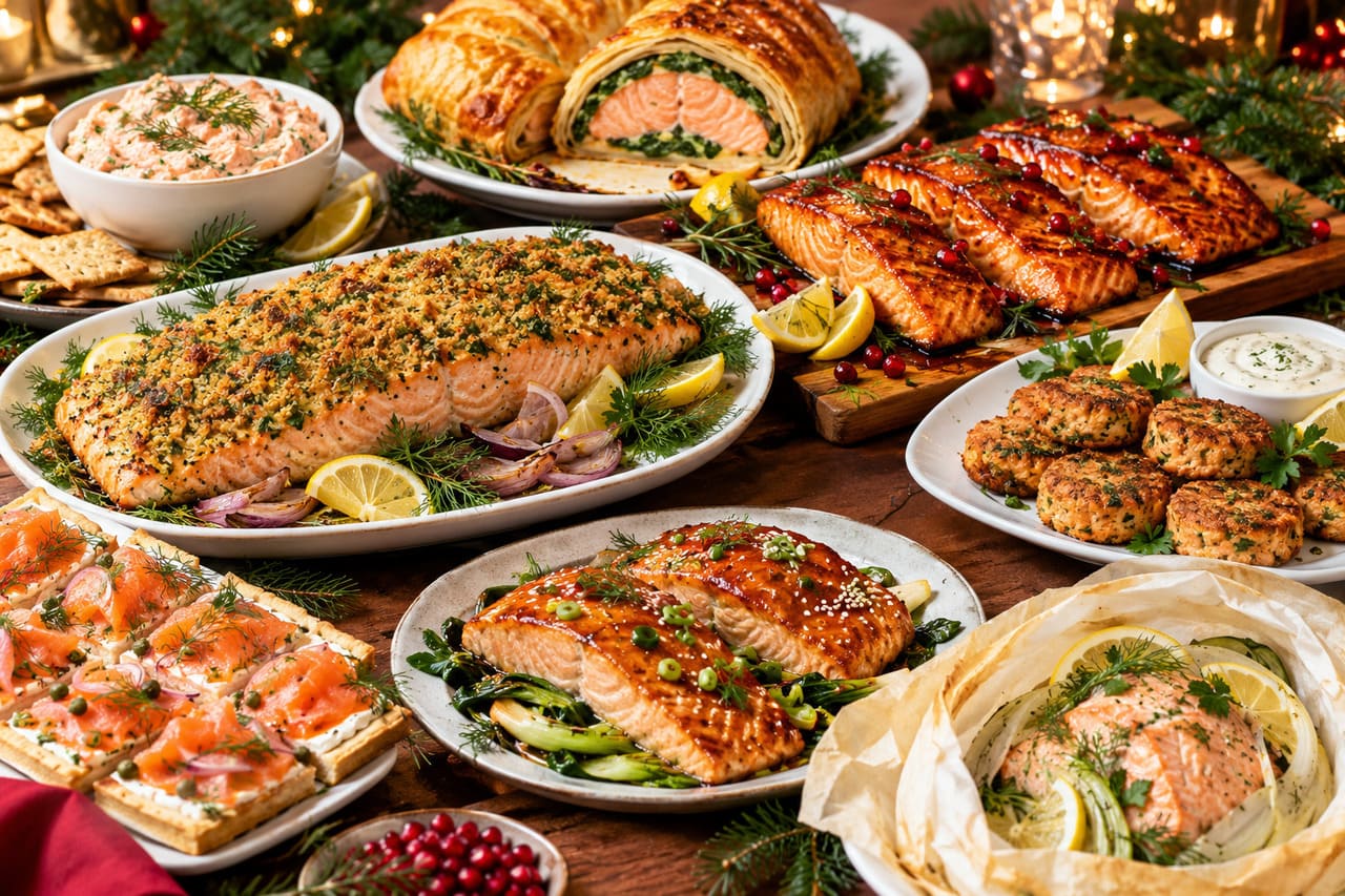Festive Salmon Feast Table